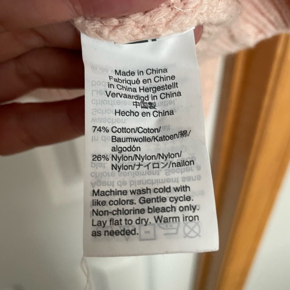 J. Crew Point Sur Blush Pink Chunky Knit Cardigan Sweater Size Large - Picture 6 of 10